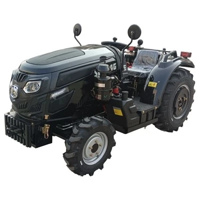 Tuin zwarte tractor
